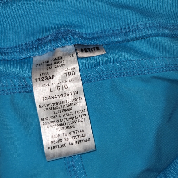 Cherokee Infinity Scrub Work Uniform Pants Size Large Petite, Blue Turquoise New - Picture 2 of 9